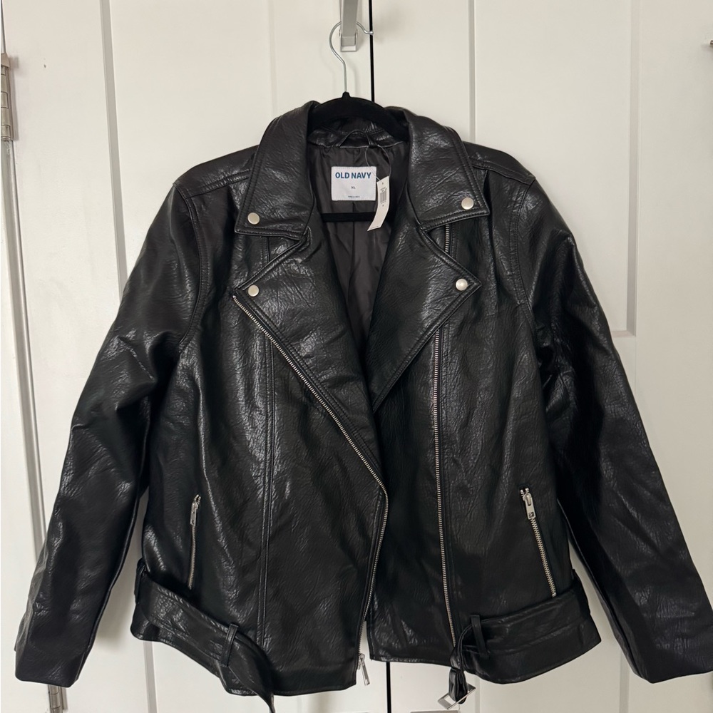 Old Navy Women's Black Faux Leather Jacket